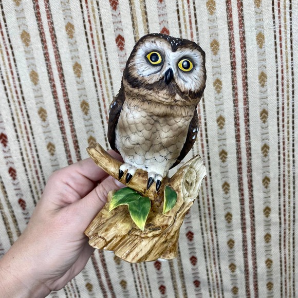 John James Audubon, Saw Whet Owl, Vintage 80s Ceramic Owl Figure - Picture 6 of 10